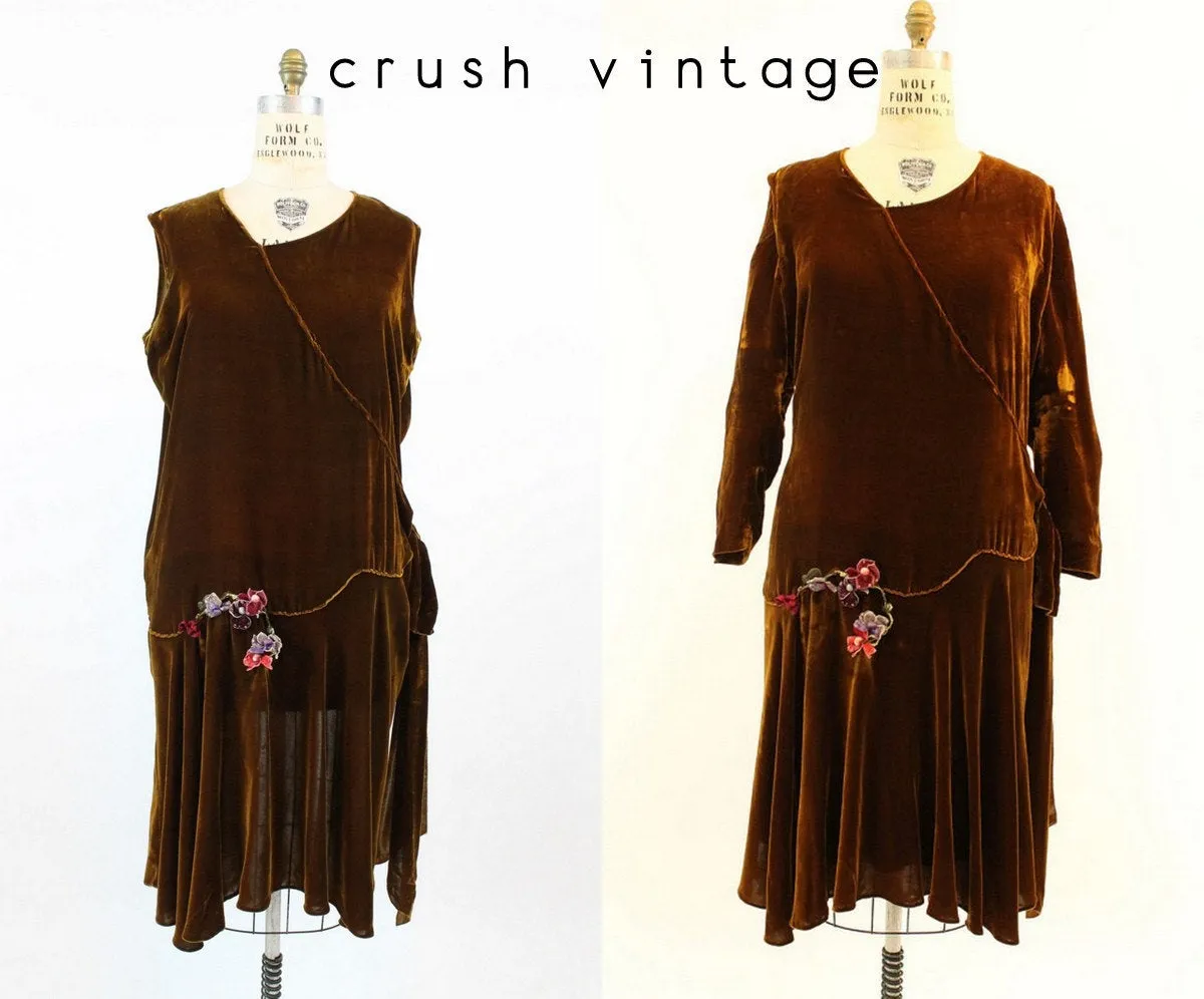 1920s silk velvet art deco dress xl volup | new winter