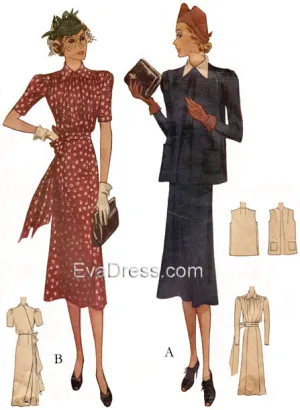 1938 Maternity (or not) Dress & Jacket, D30-9799