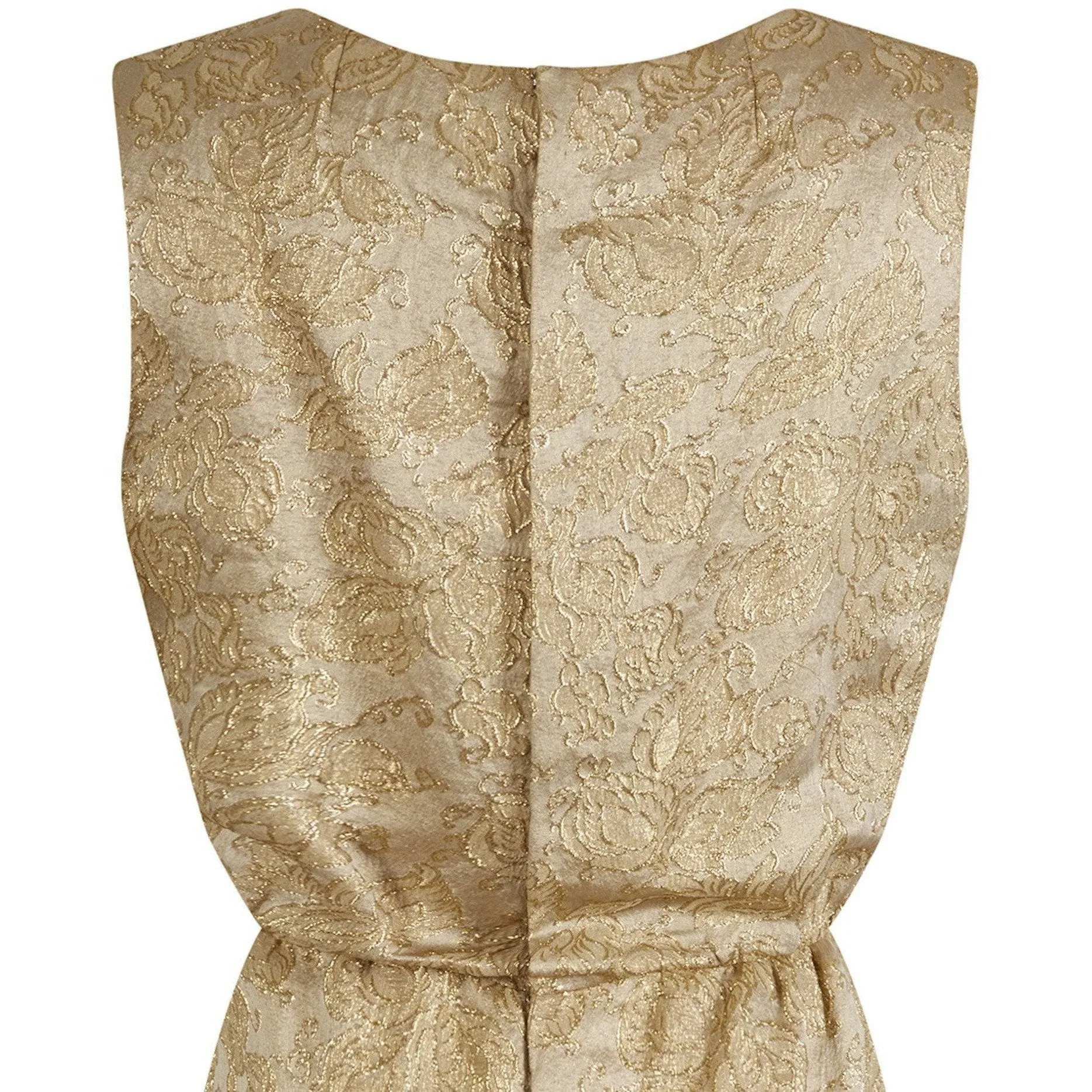 1950s Jacques Heim Demi Couture Gold Brocade Shift Dress