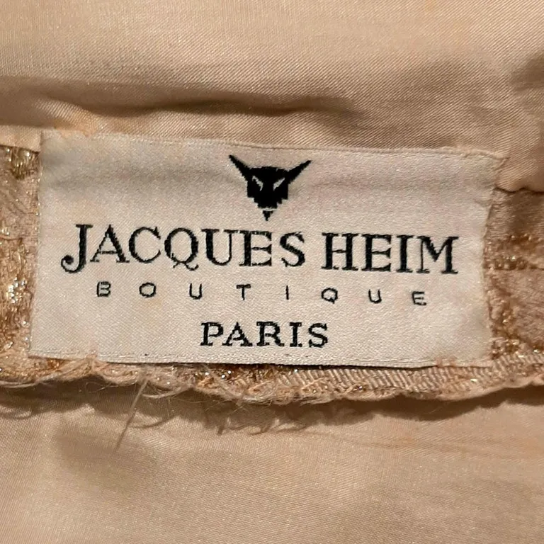 1950s Jacques Heim Demi Couture Gold Brocade Shift Dress