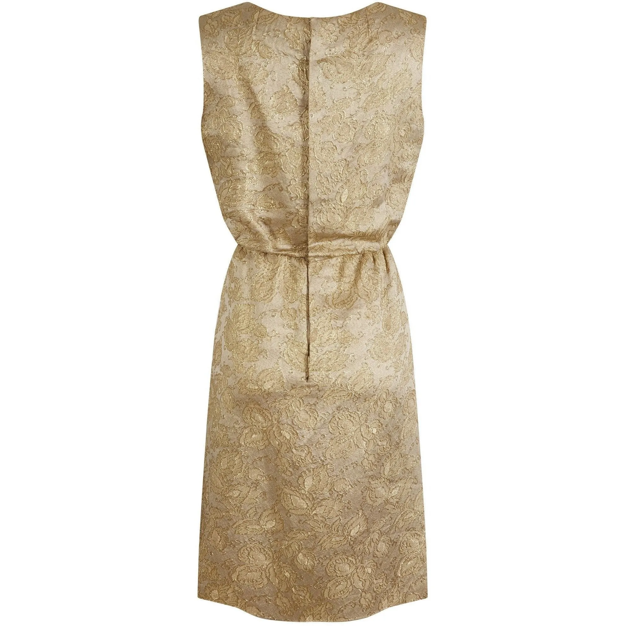 1950s Jacques Heim Demi Couture Gold Brocade Shift Dress