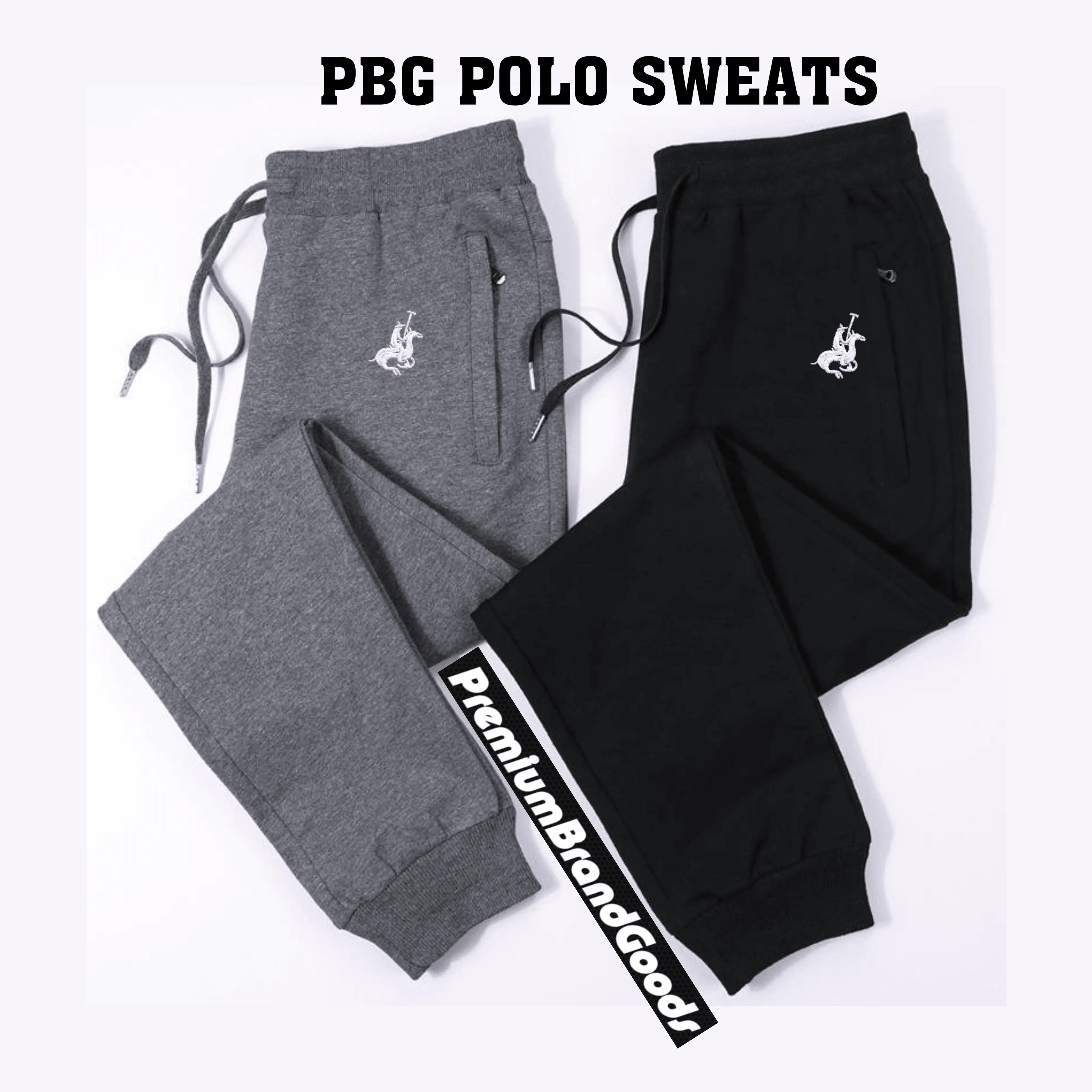 4 Pack PBG Men's Polo Drawstring Sweatpants Cotton Blend 4 Colors