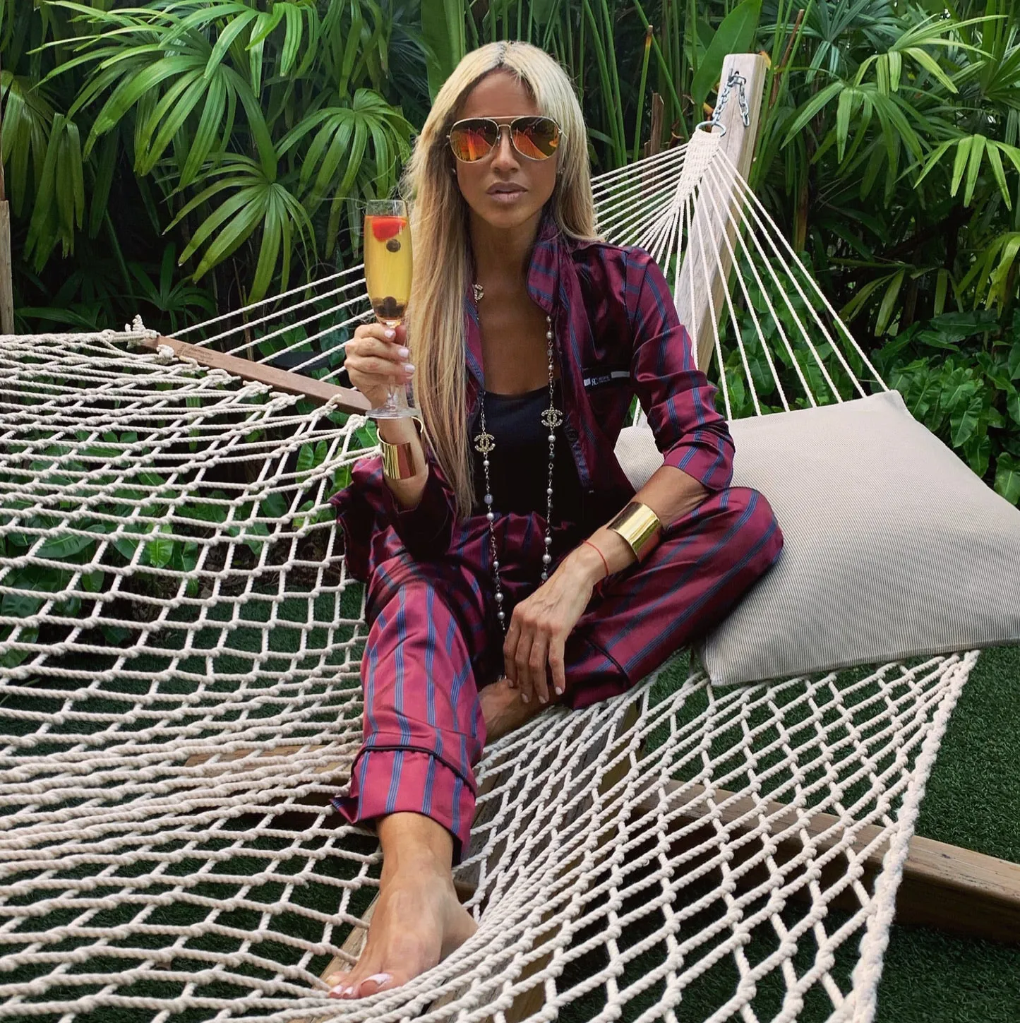 A. Plum Burst organic silk loungewear - The Monaco