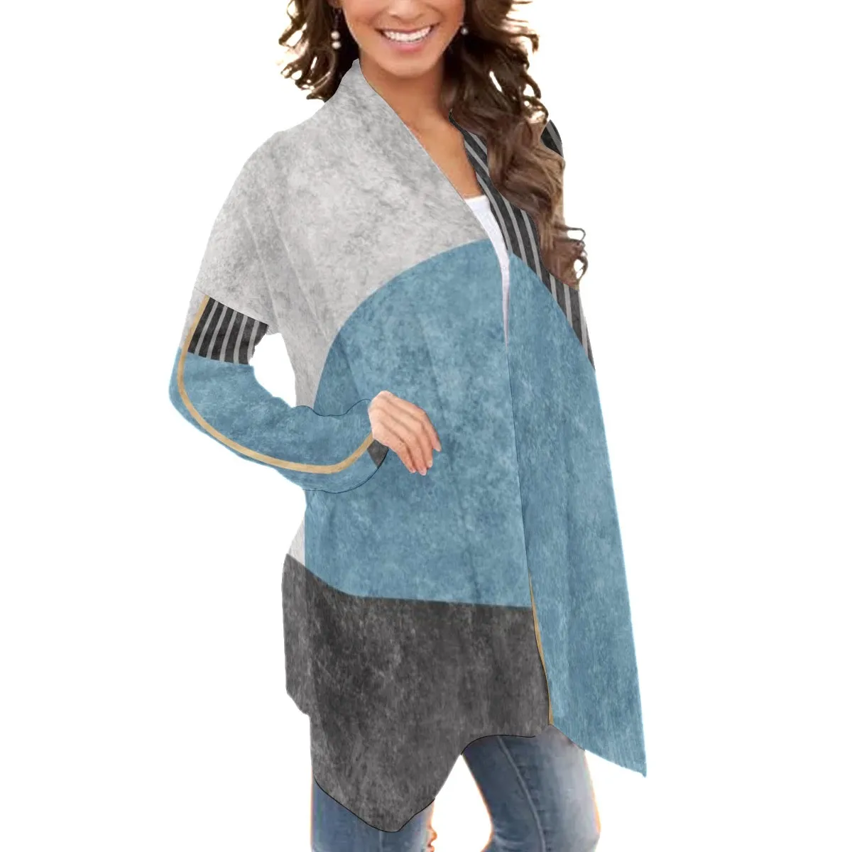 All-Over Print Women's Cardigan With Long Sleeve 196