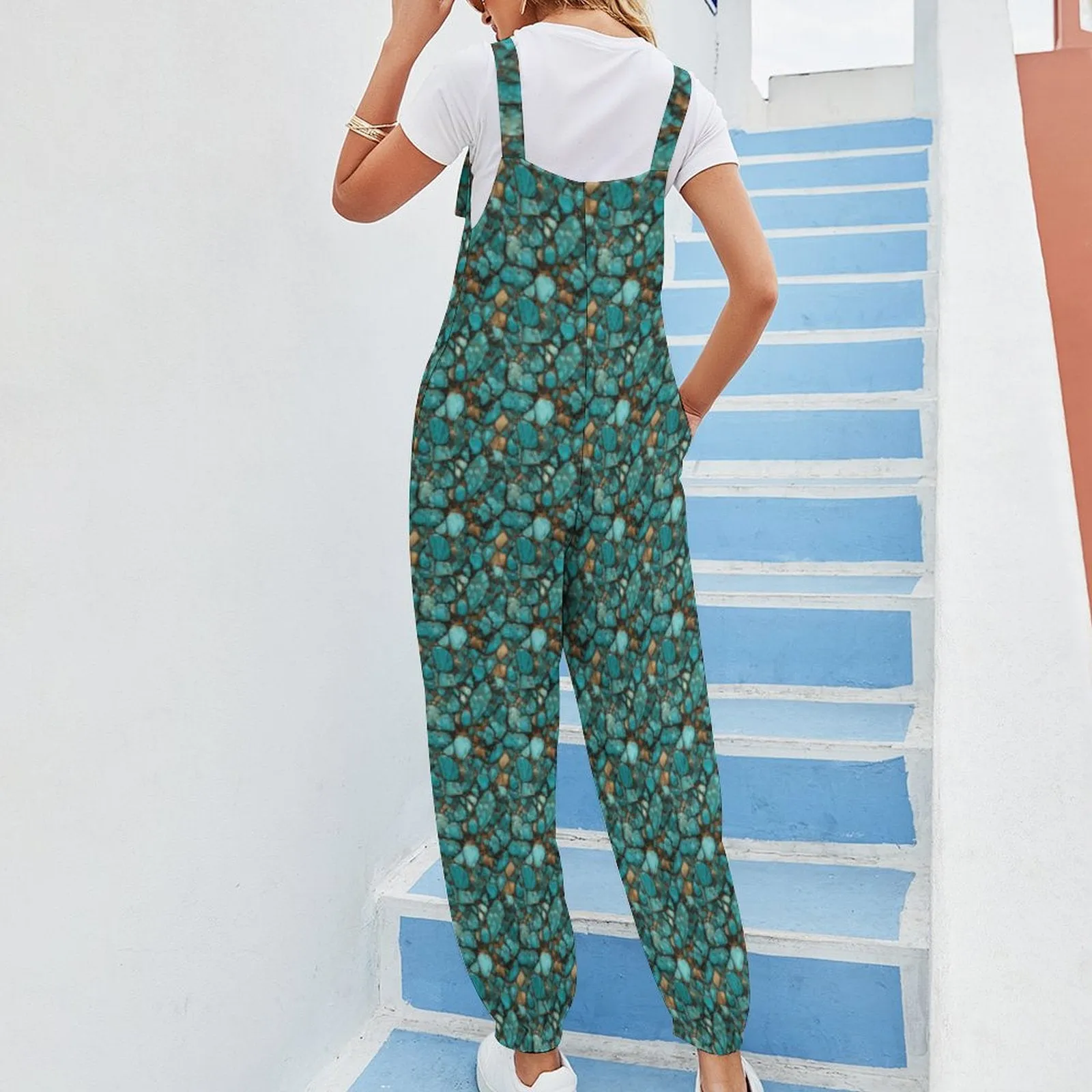 All Turquoise Relaxed Fit Jumpsuit