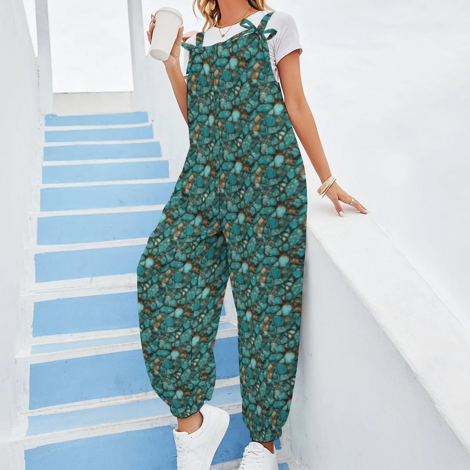 All Turquoise Relaxed Fit Jumpsuit