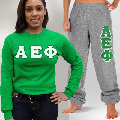 Alpha Epsilon Phi Long-Sleeve and Sweatpants, Package Deal - TWILL