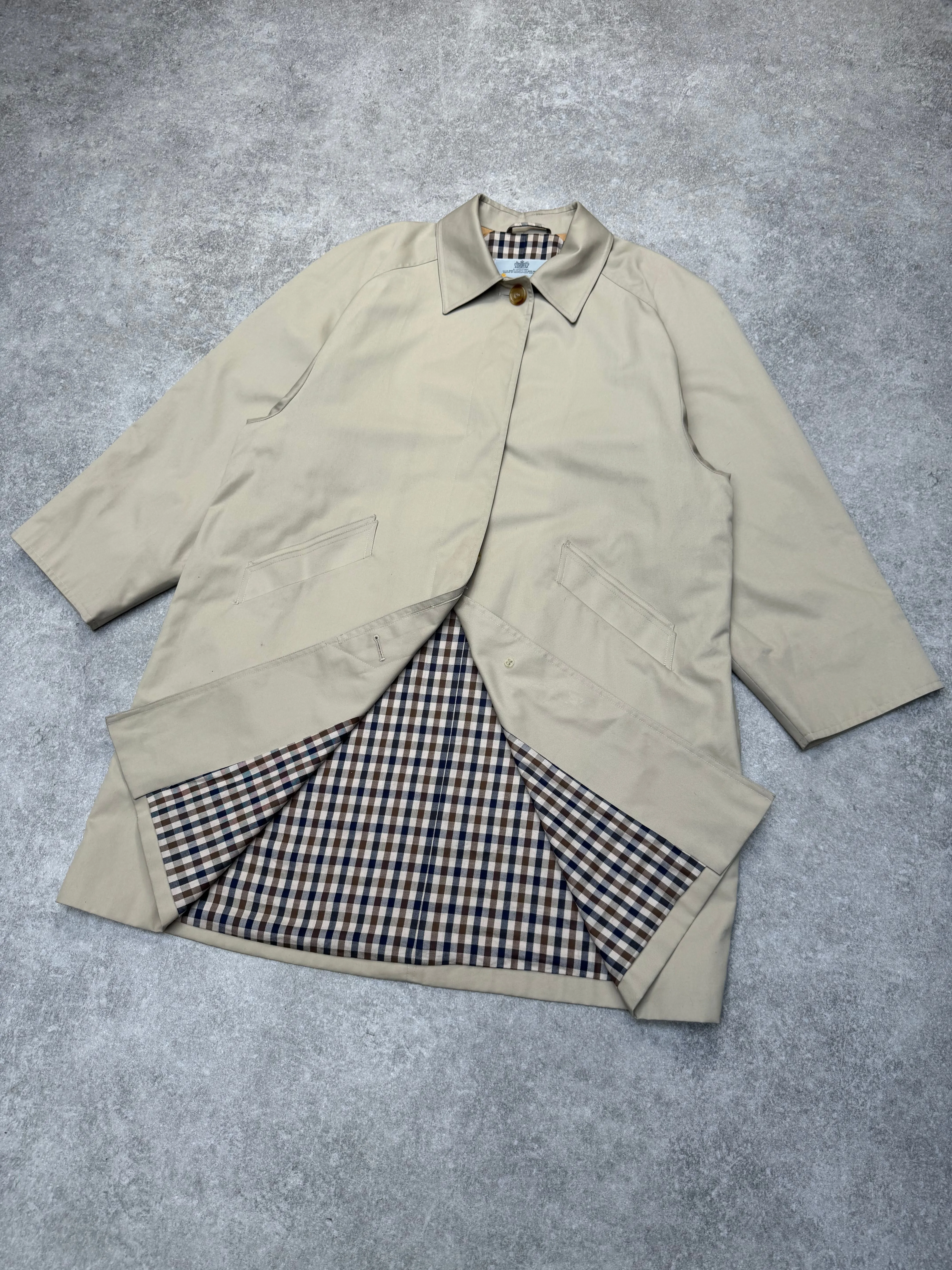 Aquascutum Cream Button Up Trench Coat