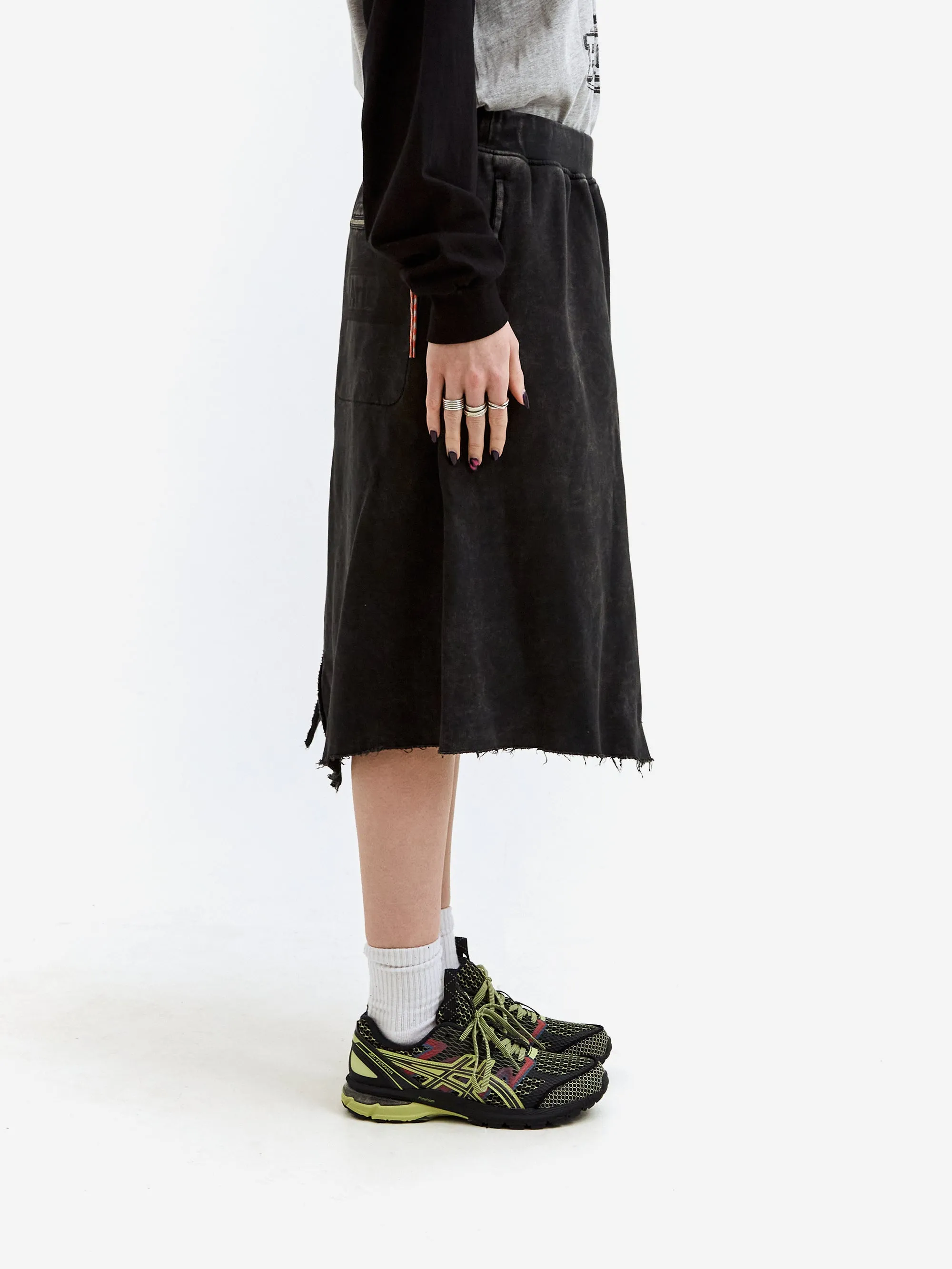 Aries Acid Cut Off Sweatskirt - Black