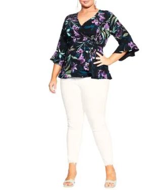 Astrid Floral Top | Black Priscilla Vine