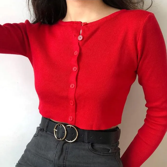 Athena Knit Top Red