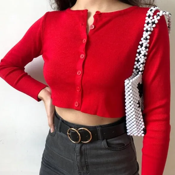 Athena Knit Top Red