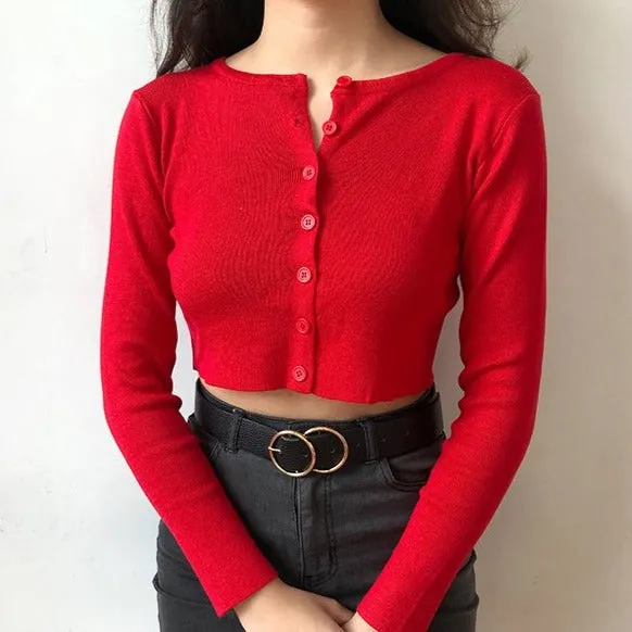 Athena Knit Top Red