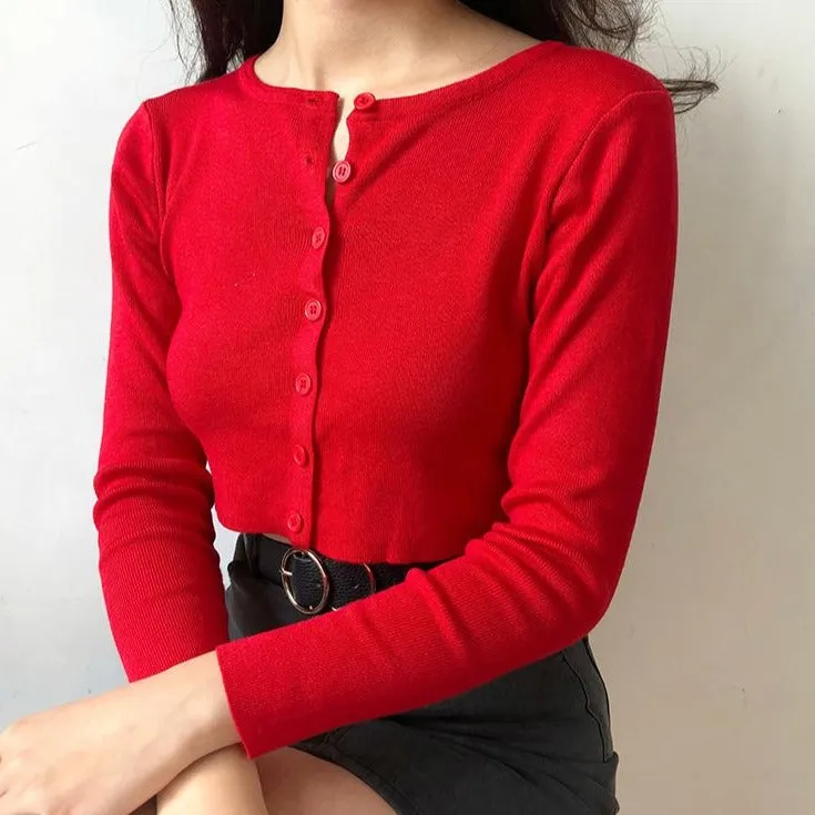 Athena Knit Top Red