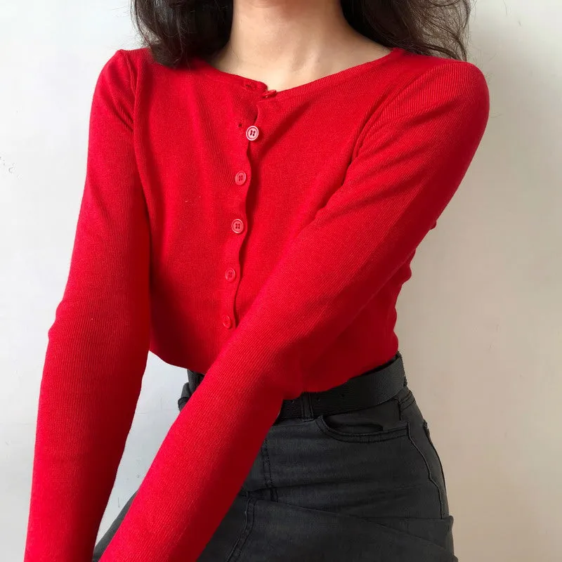 Athena Knit Top Red