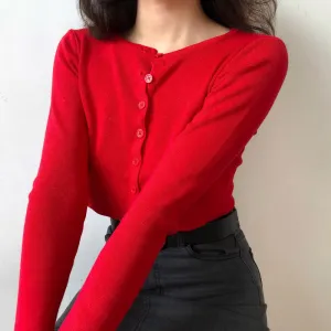 Athena Knit Top Red