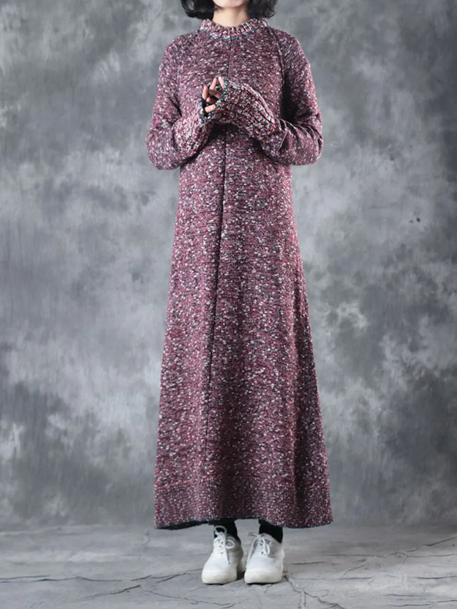 Autumn And Winter Ladies Casual Round Neck Sweater Long Skirt