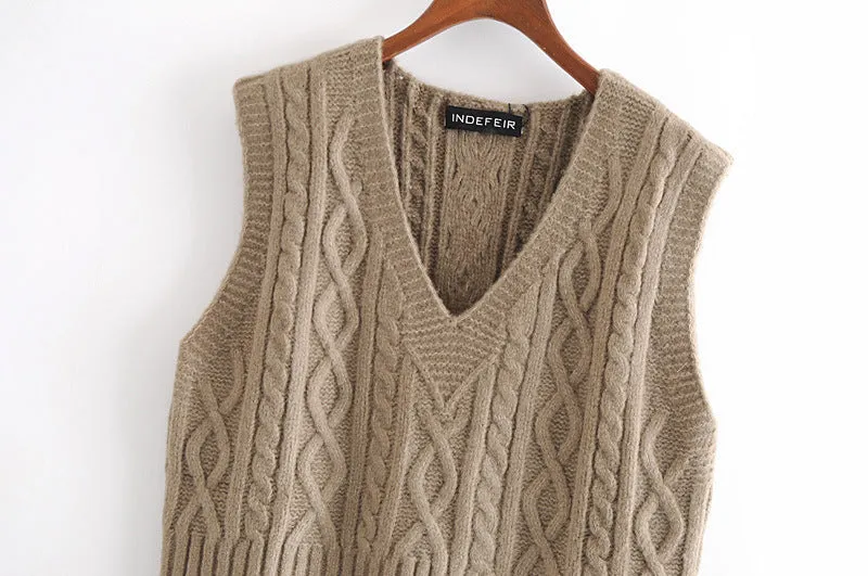 Autumn knitting vest vest for women  1354