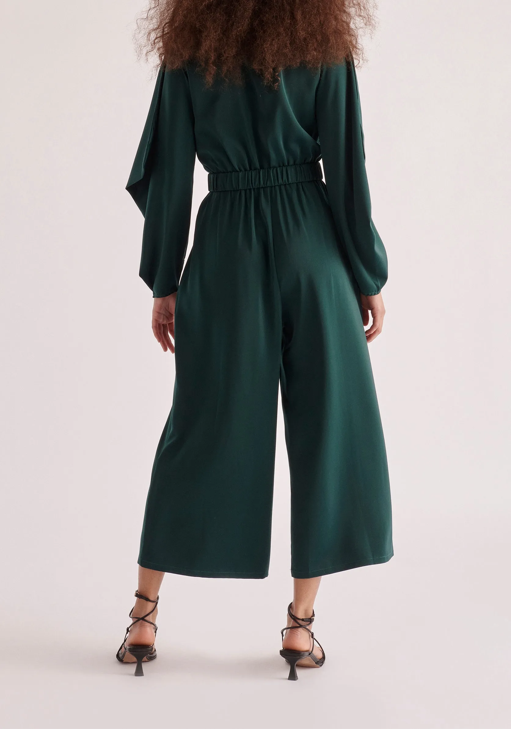 Belted Satin Jumpsuit