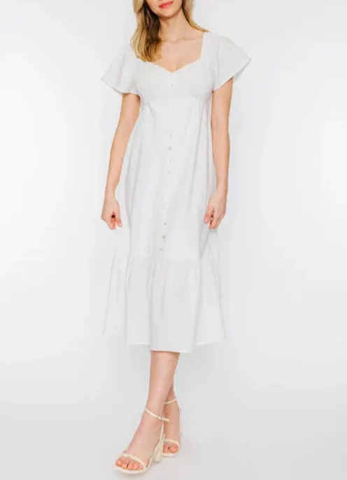 Bernadette Sweetheart Smocked Midi Dress (Assorted Colors)