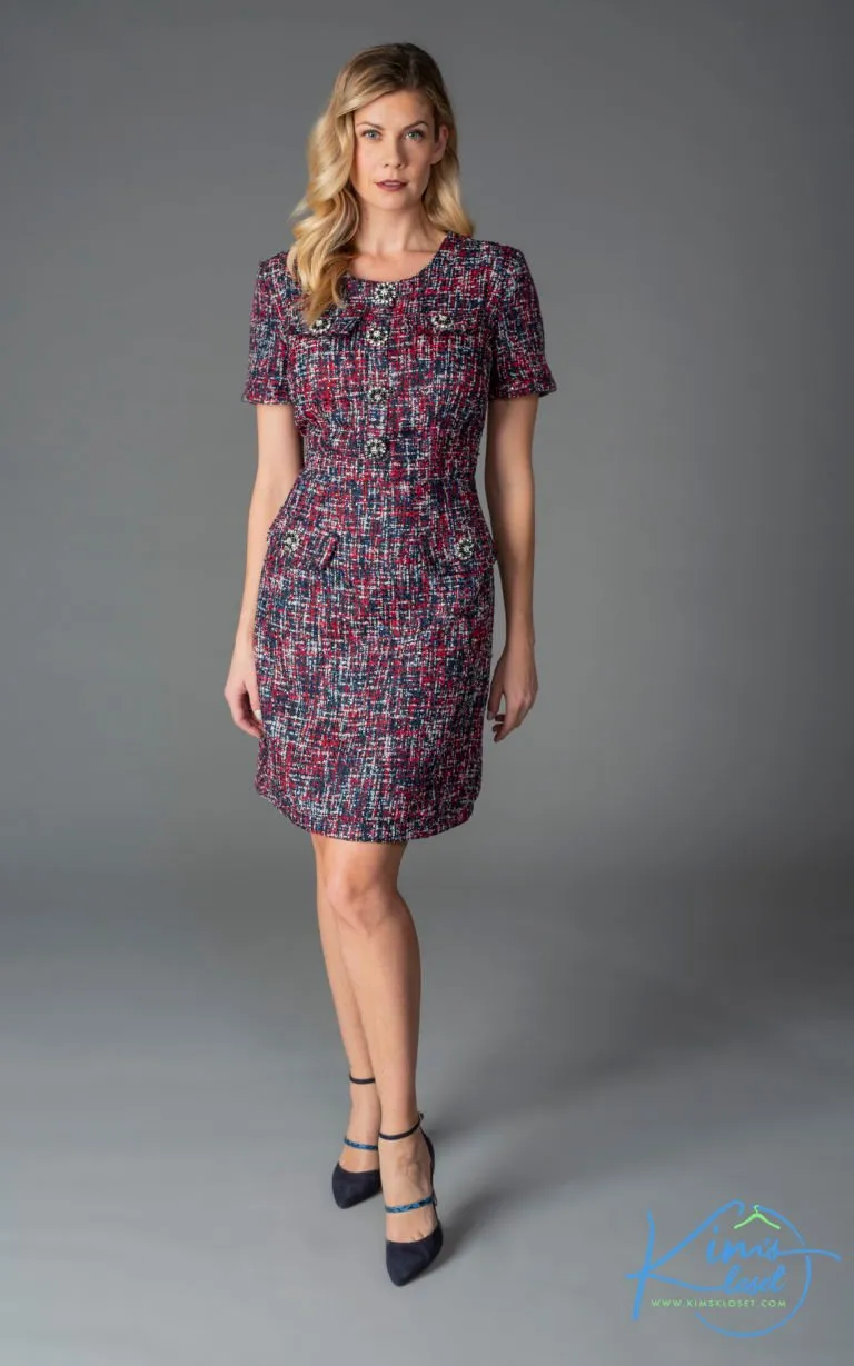 Berry Tweed Dress