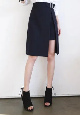 Black Pencil Buckle Skirt