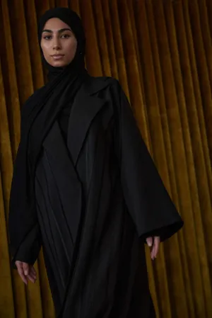 black trench abaya