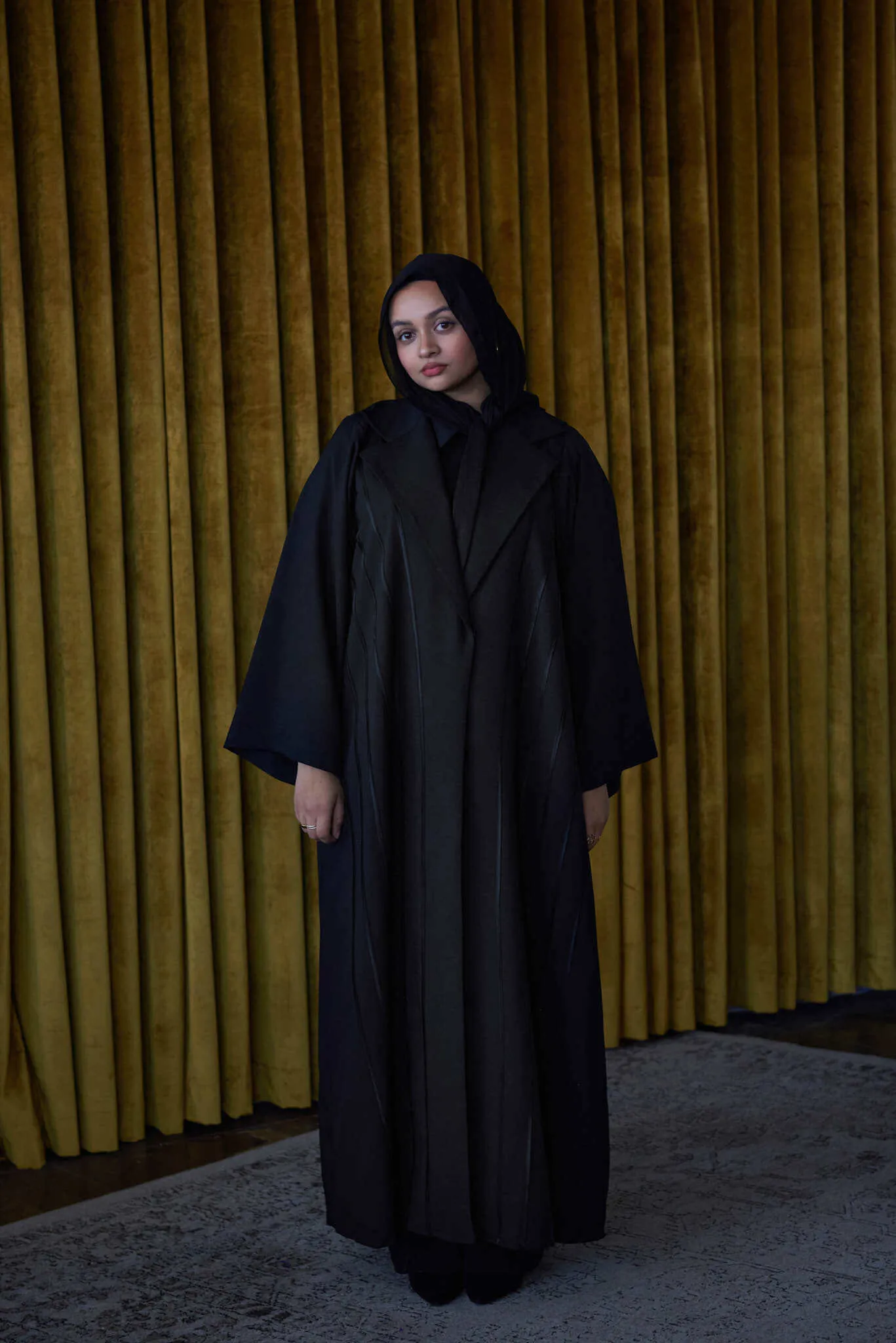 black trench abaya