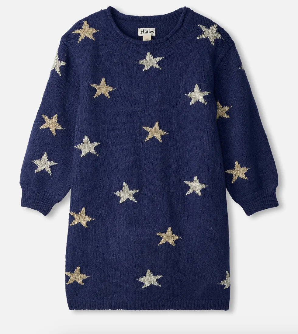 Blue Starlight Easy Sweater Dress