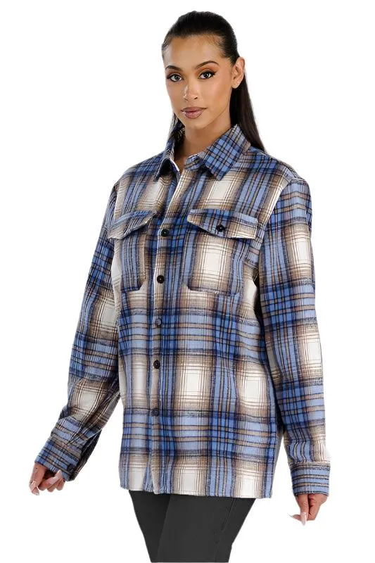 Boyfriend Oversized Soft Flannel Shacket 5 Colors