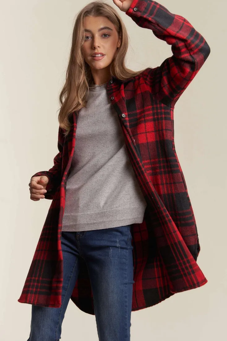 Button Down Flannel Shacket