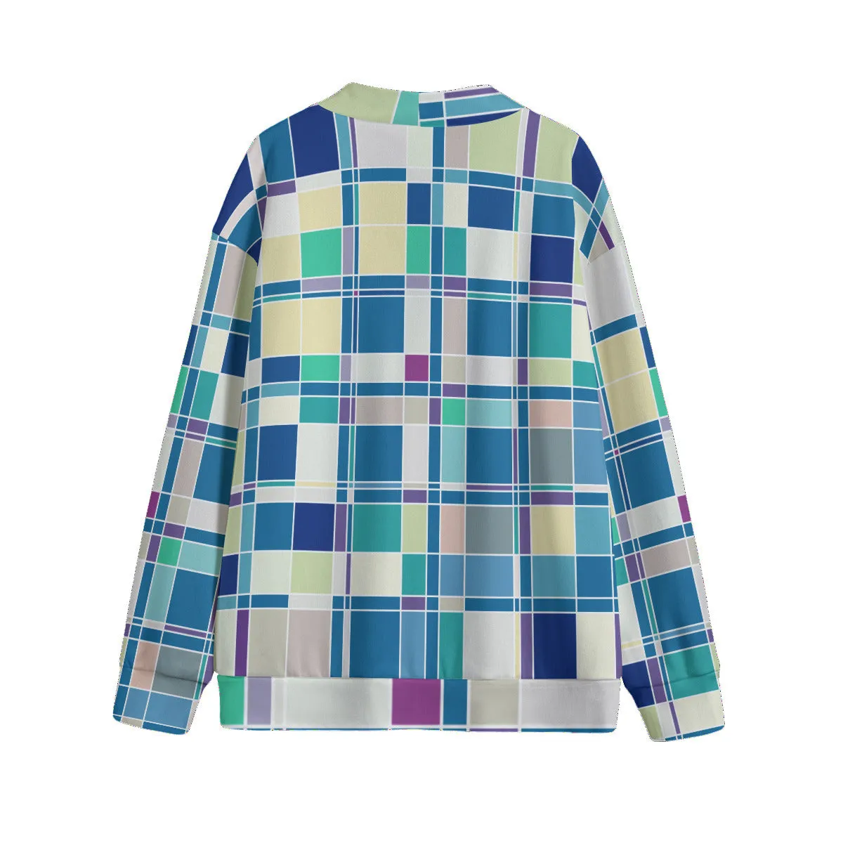 Button Up Cardigan - Blues Patchwork