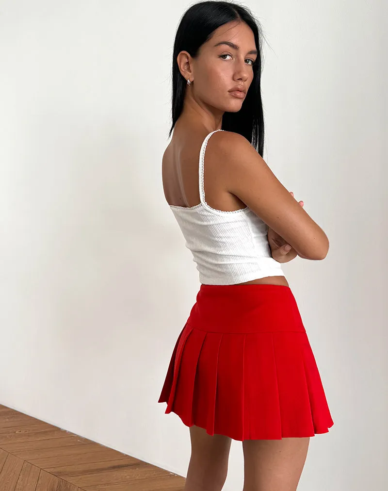 Casini Mini Skirt in Soft Tailoring Red