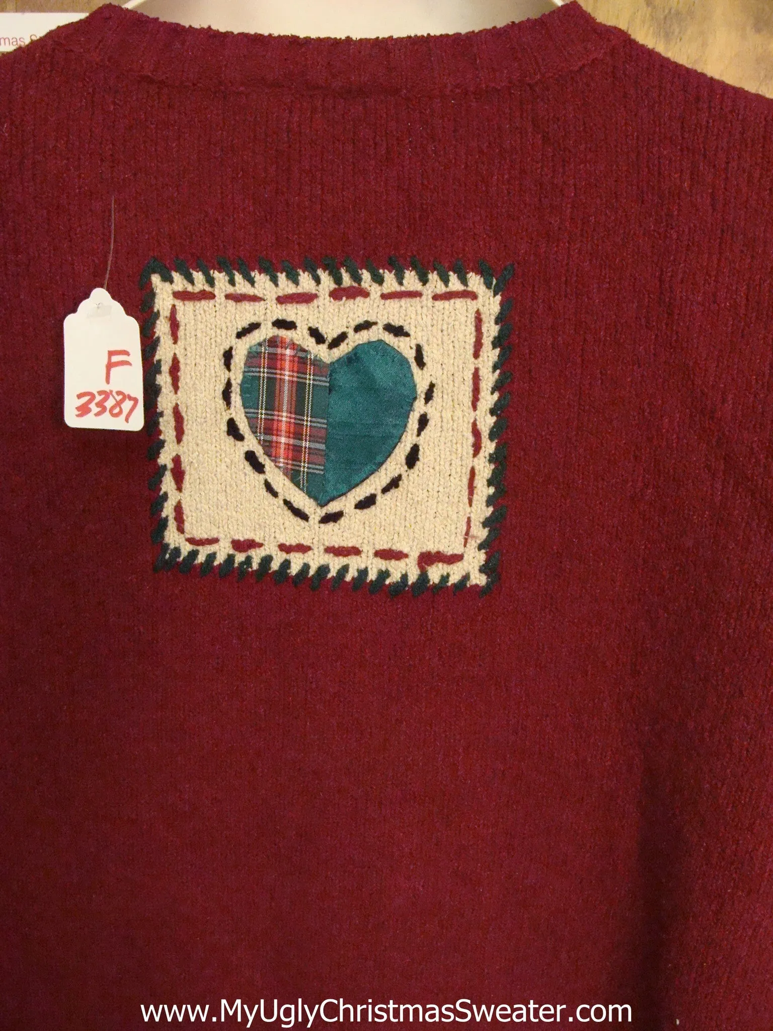 Cheap Crafty Ugly Christmas Sweater with Padded Shoulders