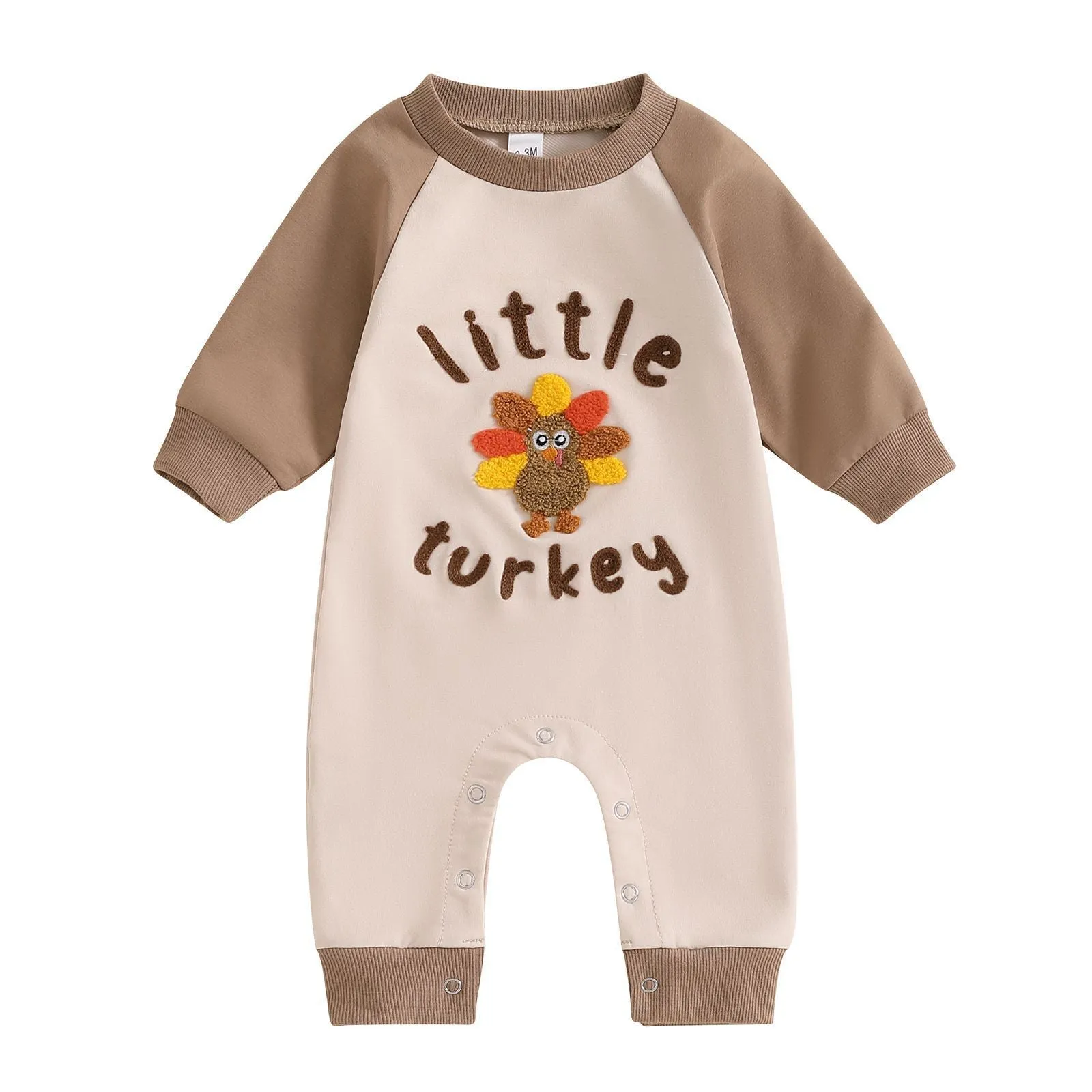 Children's Thanksgiving Turkey Embroidered Jumpsuit