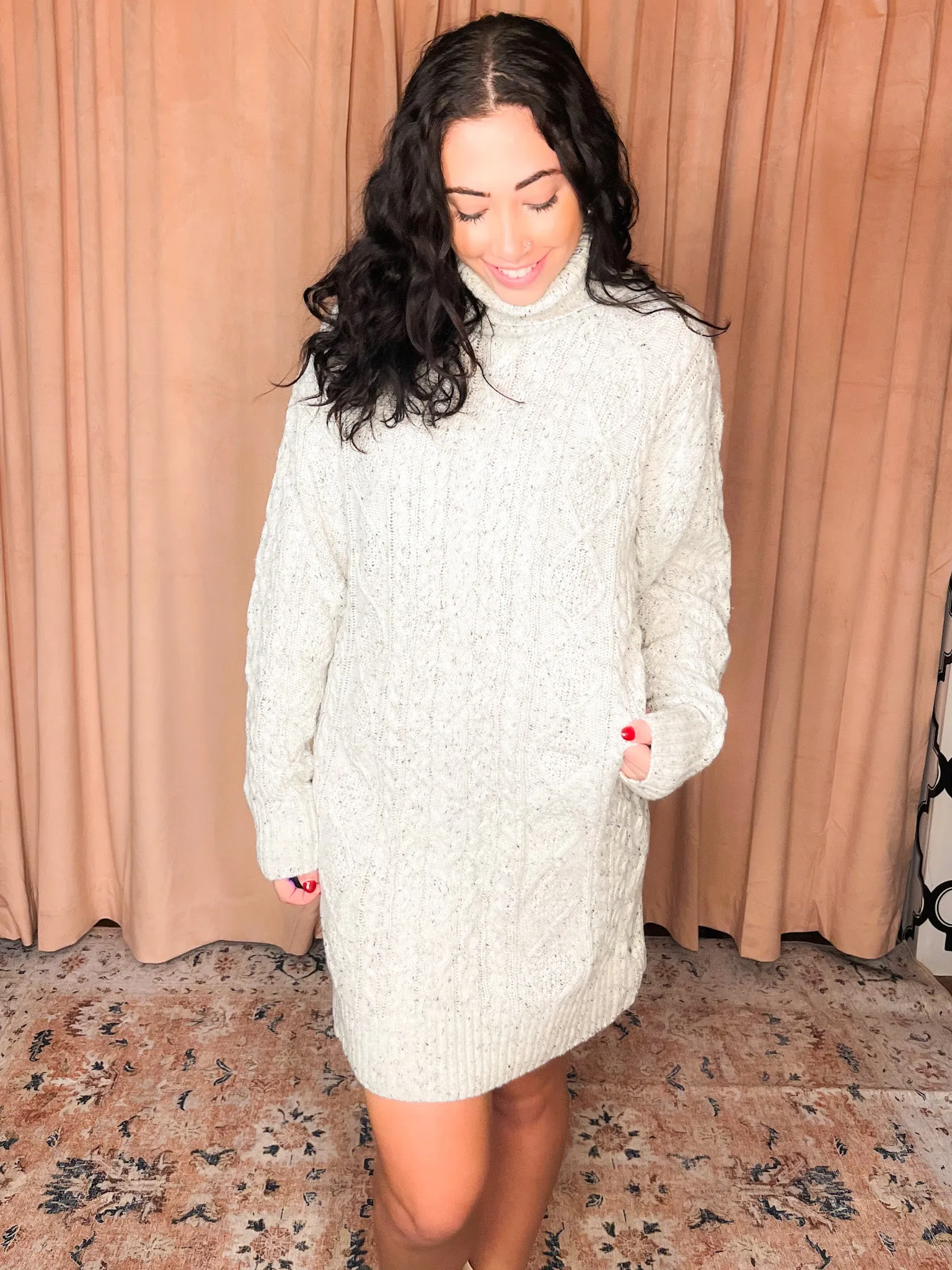 City LightsTurtle Neck Sweater Dress