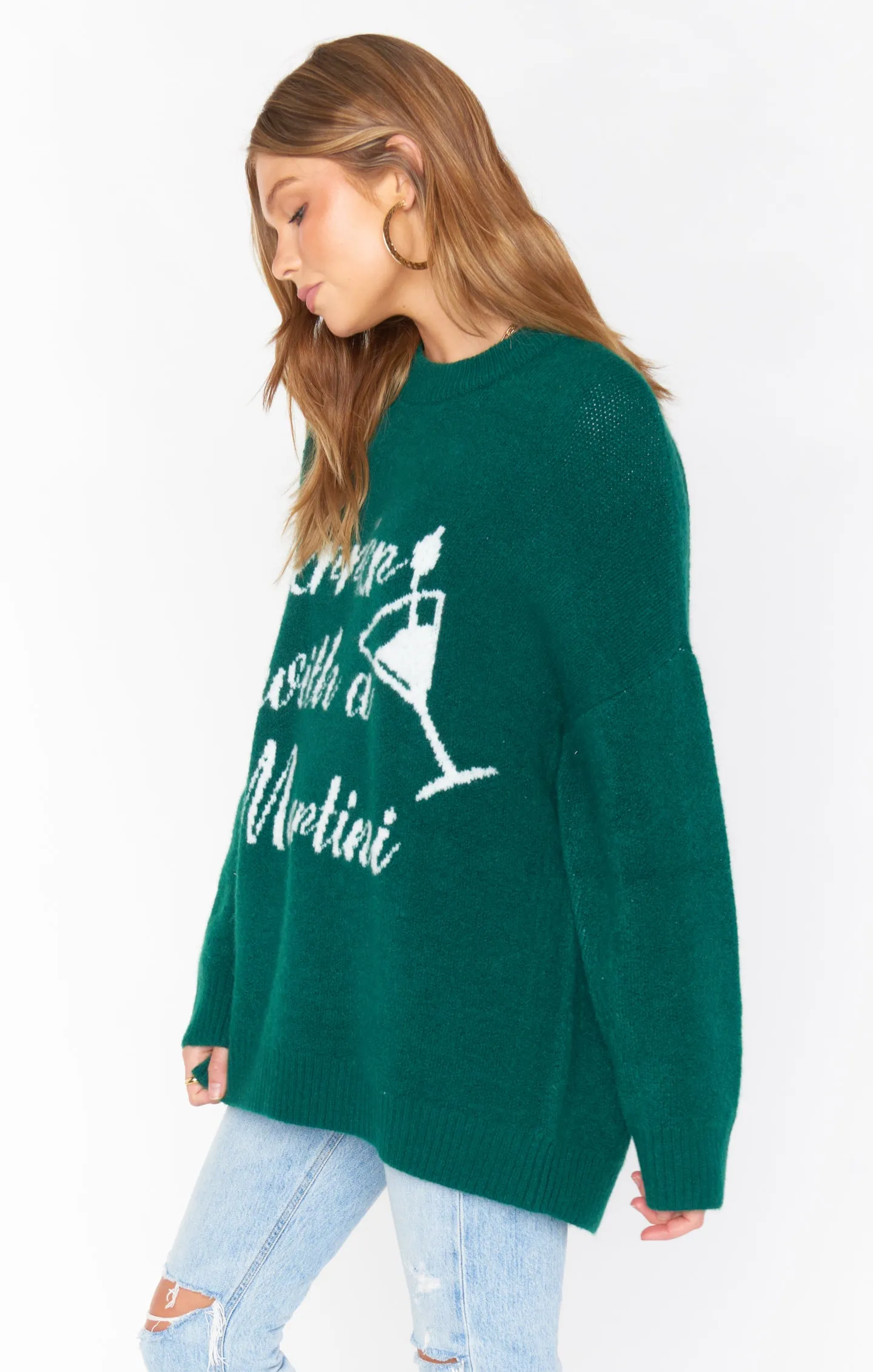 Classic Crewneck Sweater ~ Martini Graphic Knit