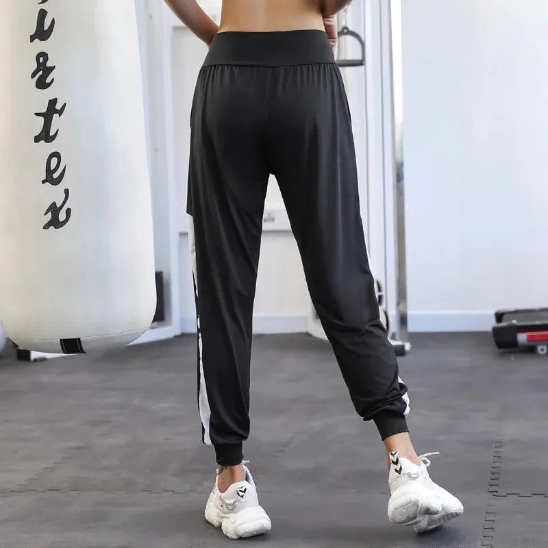 Colorful Patchwork Baggy Harem Sweatpants with Elastic Waistband