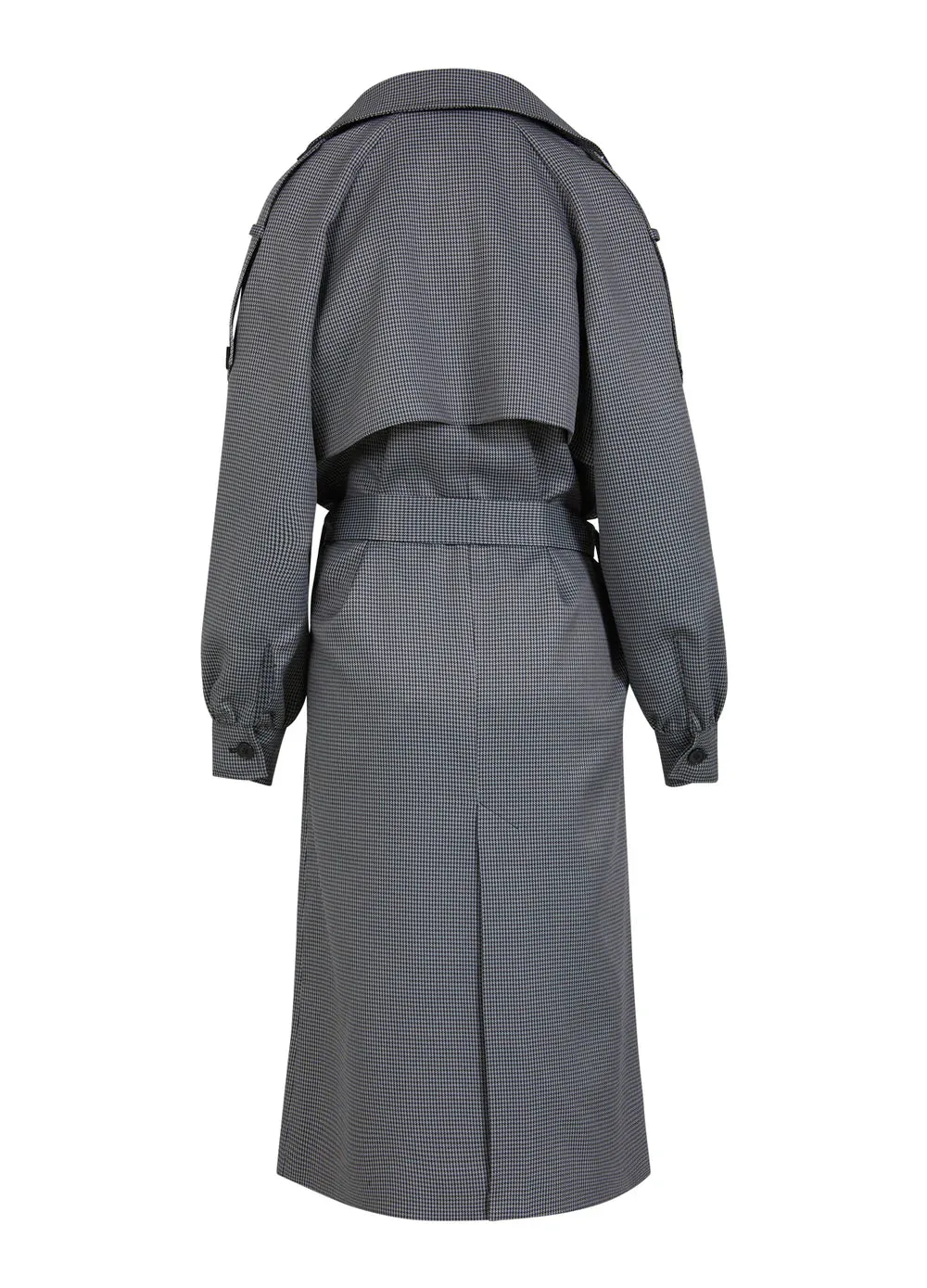 Coster Checked Trench in Grey/Black