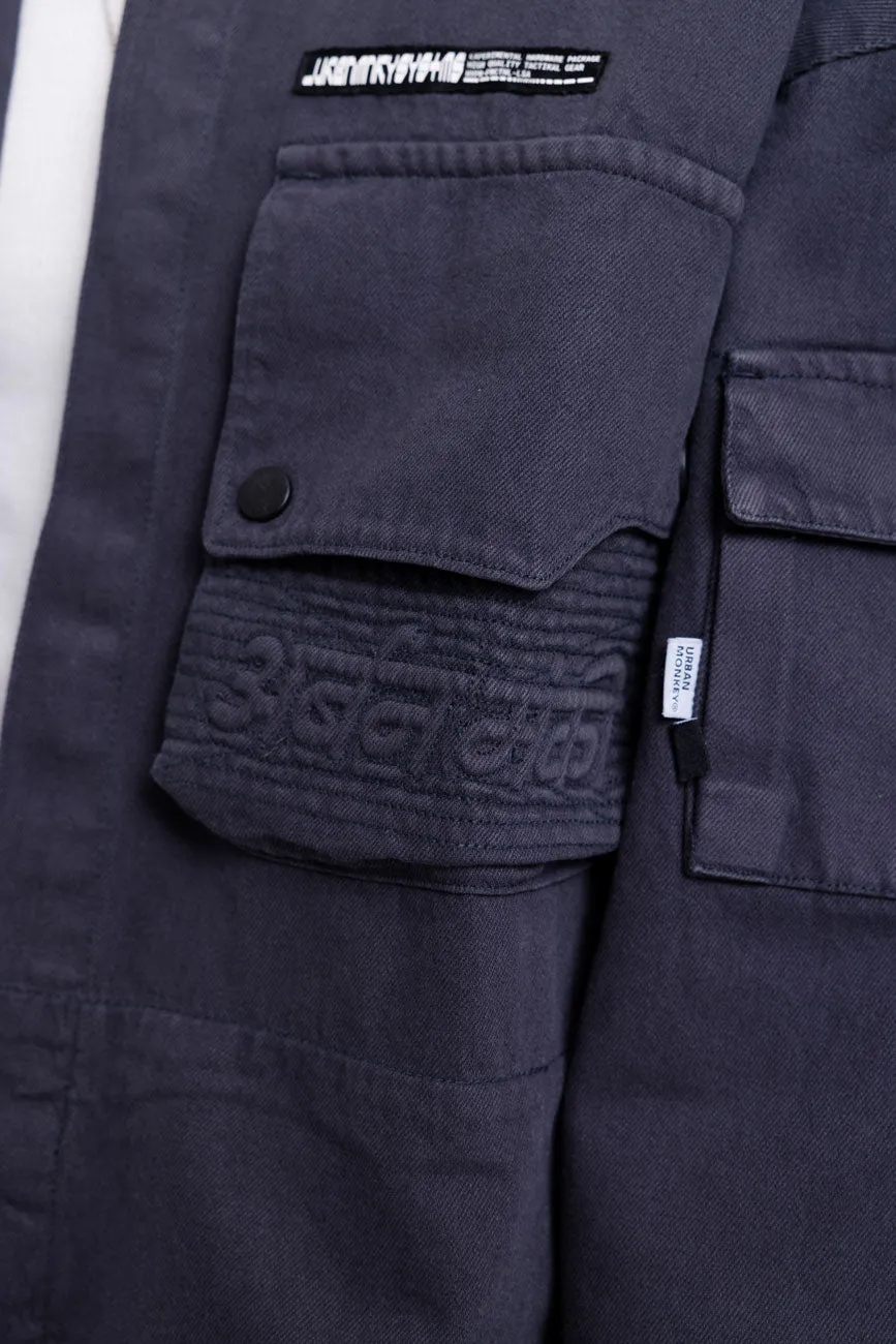 Cotton Twill Shacket // Graphite