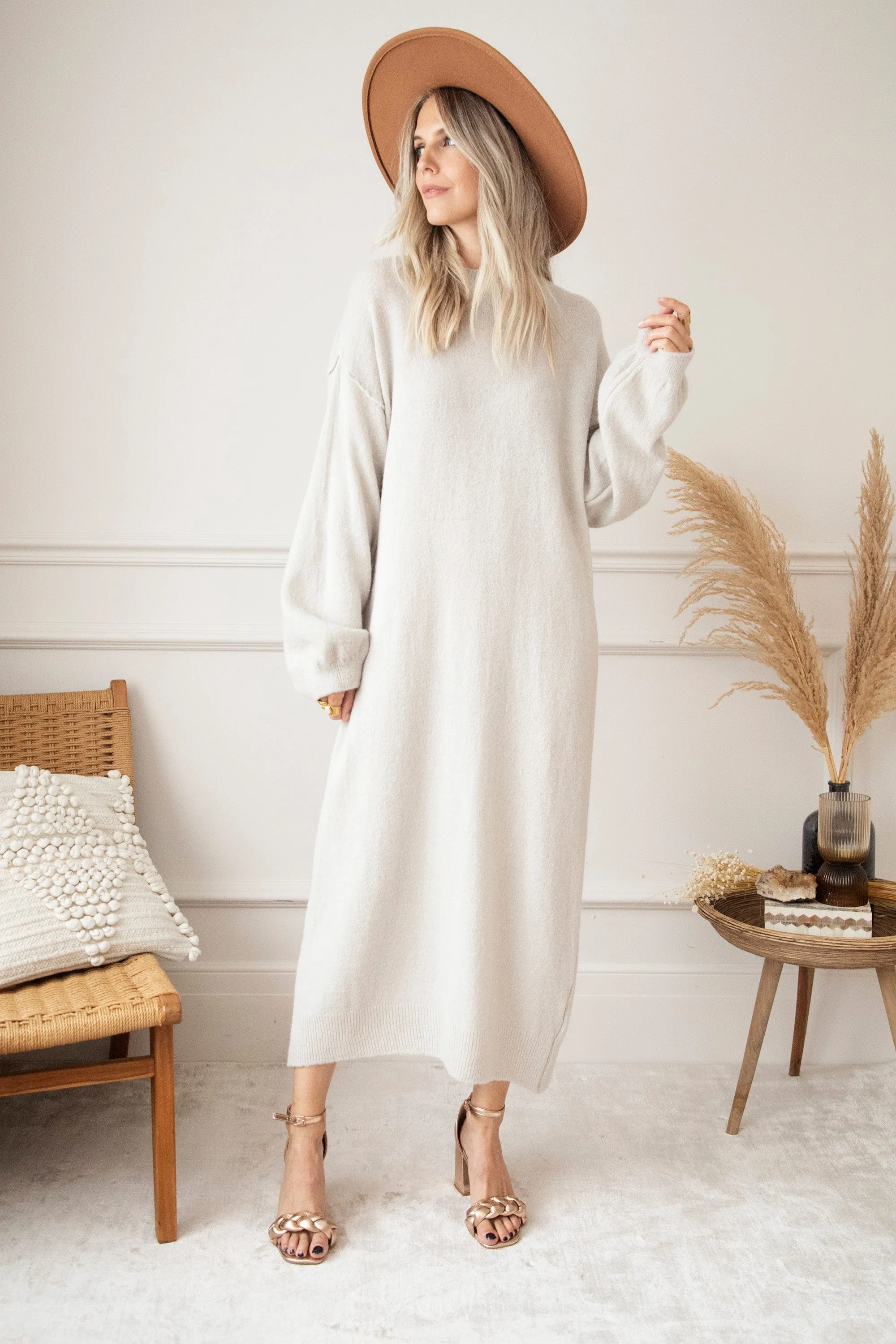 Cozy Claire Café Au Lait - Sweater Dress