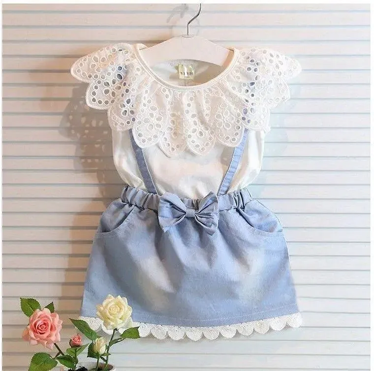 Denim Suspender Skirt Dress