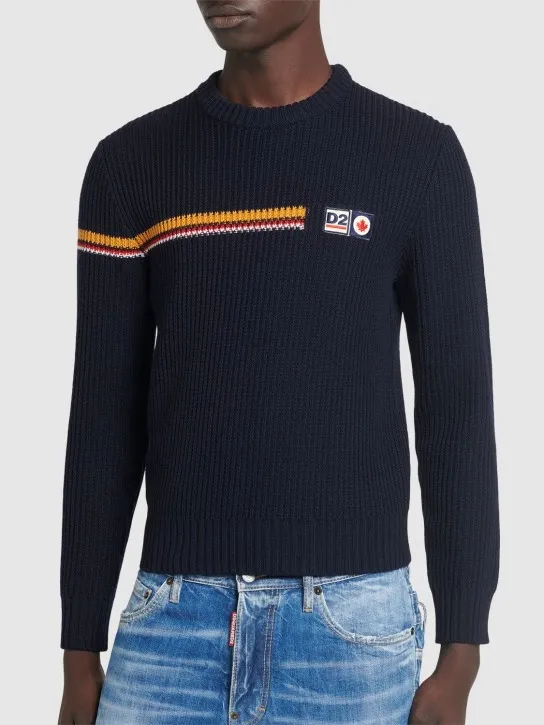 Dsquared2   Wool crewneck logo sweater 