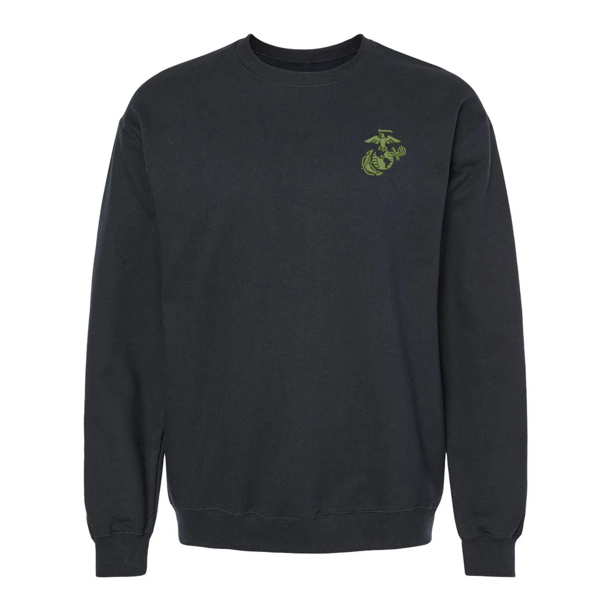 Eagle Globe and Anchor Crewneck Sweatshirt with OD Green Logo