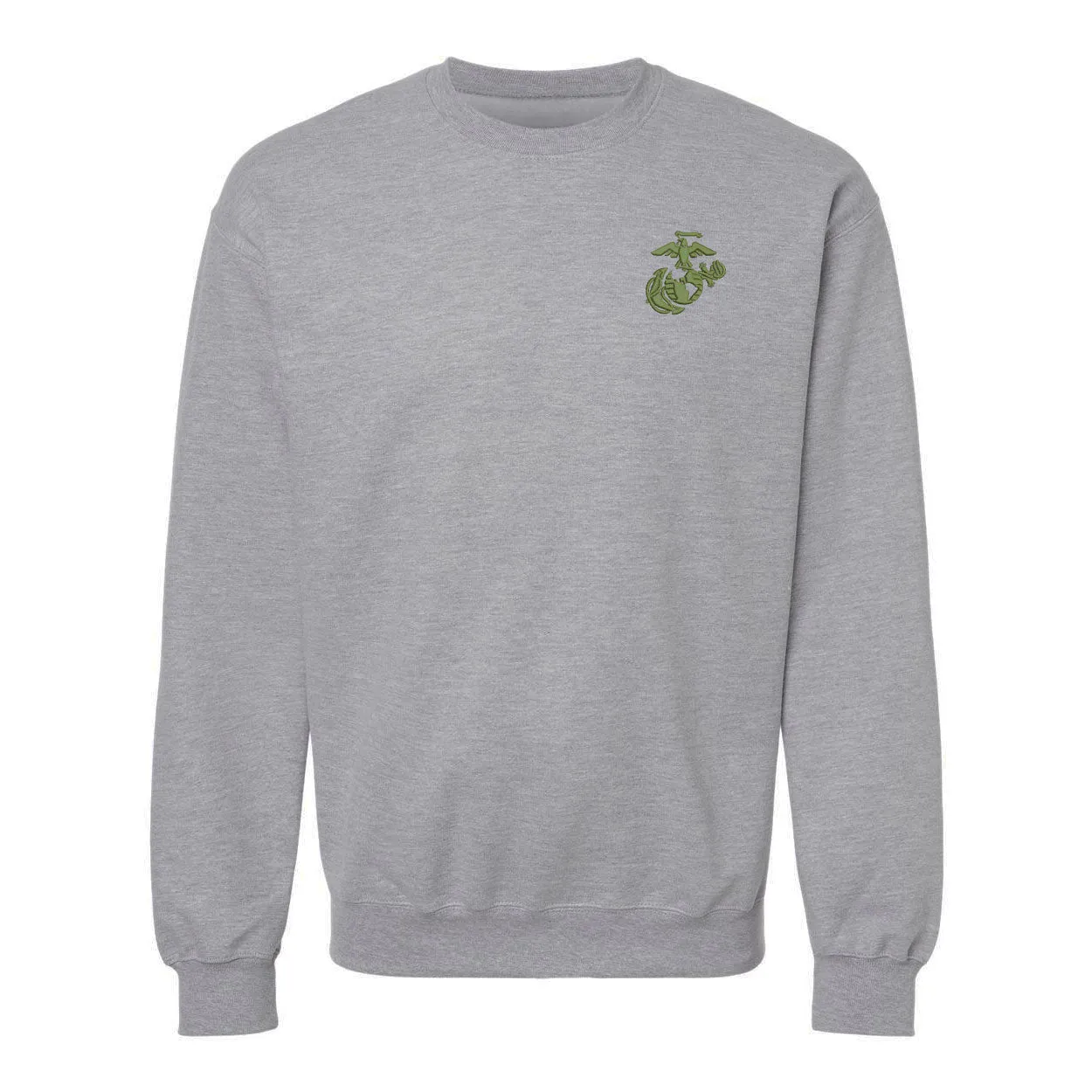 Eagle Globe and Anchor Crewneck Sweatshirt with OD Green Logo