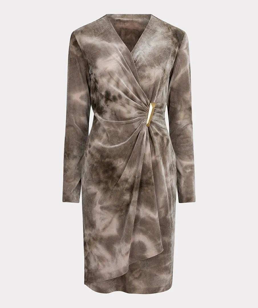 Esqualo Marble Like Wrap Over Dress