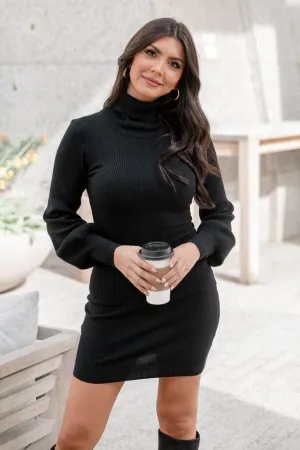 Excited For This Black Turtleneck Sweater Dress FINAL SALE