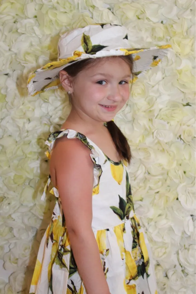 Fabulous Ruffle Floral Dress with Matching Hat