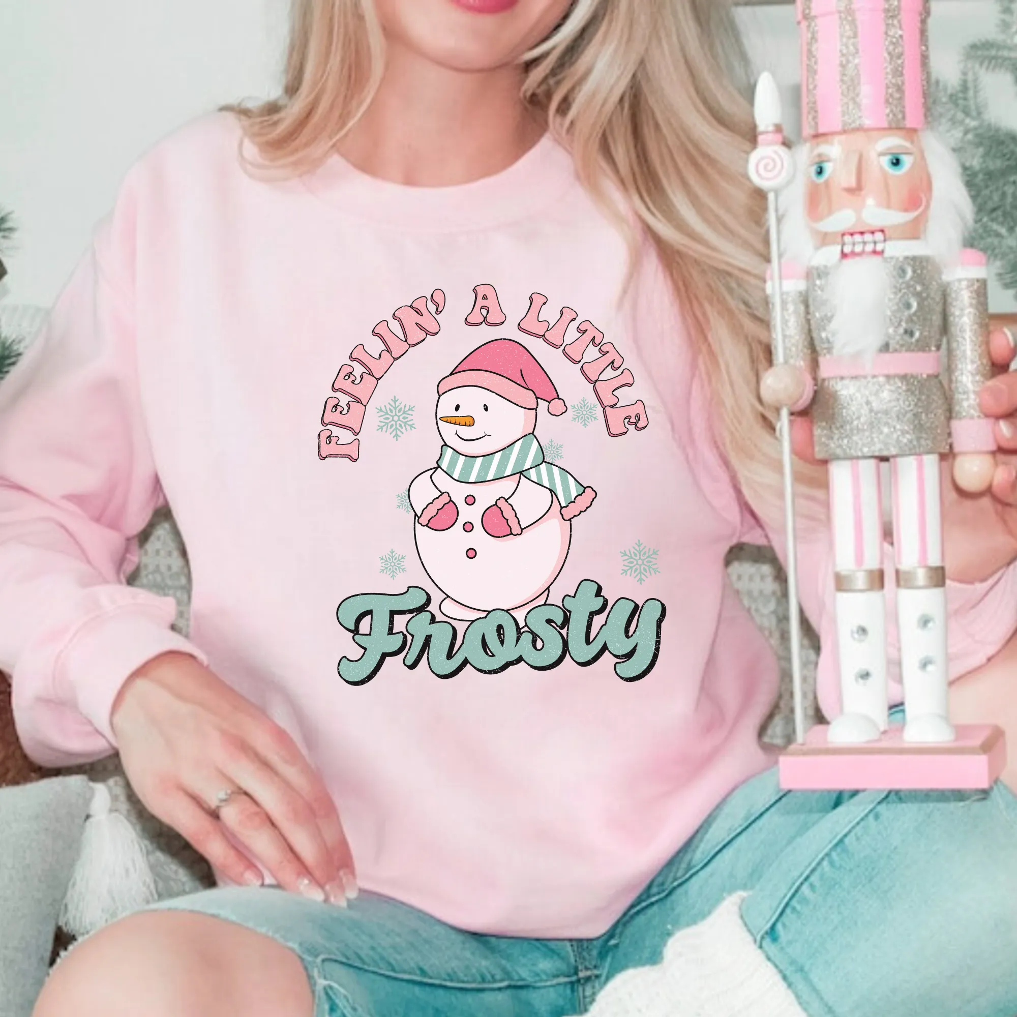 Feeling A Little Frosty | Winter Snowman Crewneck