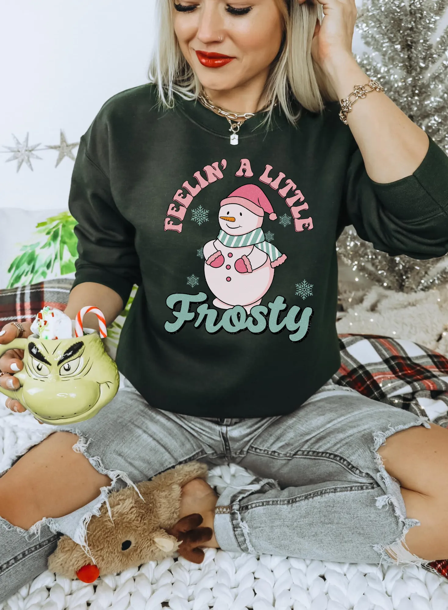 Feeling A Little Frosty | Winter Snowman Crewneck